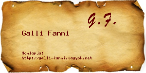 Galli Fanni névjegykártya